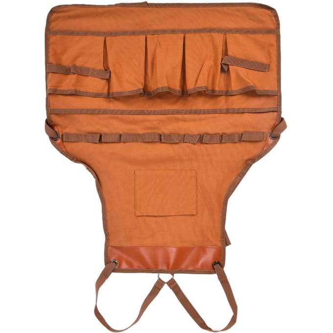 Buitencanvas Schort Multifunctioneel Houtbewerkingsschort voor Tuinieren Kamperen Barbecue brown