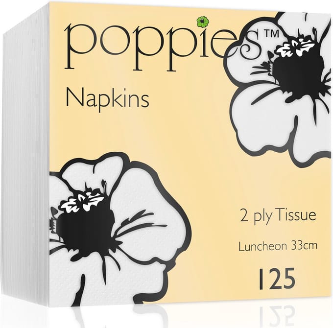 125x stuks 2-laags papieren tafelservetten wit 33 x 33 cm