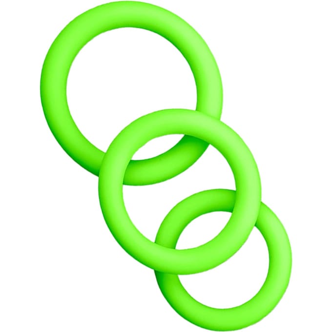 Shots - Ouch! Cockringset - 3 Stuks neon green