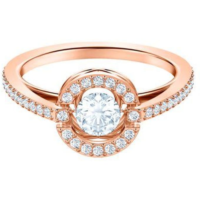 Swarovski Sparkling Dance Hart Ring Damesringen Goud 5482703 Box (Random Color),52 beige
