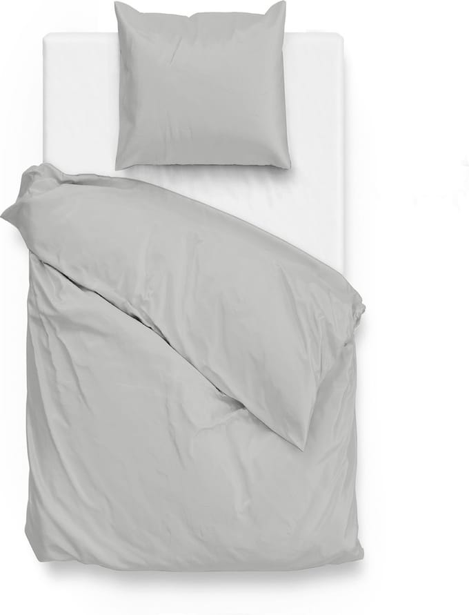 ZoHome Satinado Dekbedovertrek - Eenpersoons - 140x200/220 cm - Ash Grey