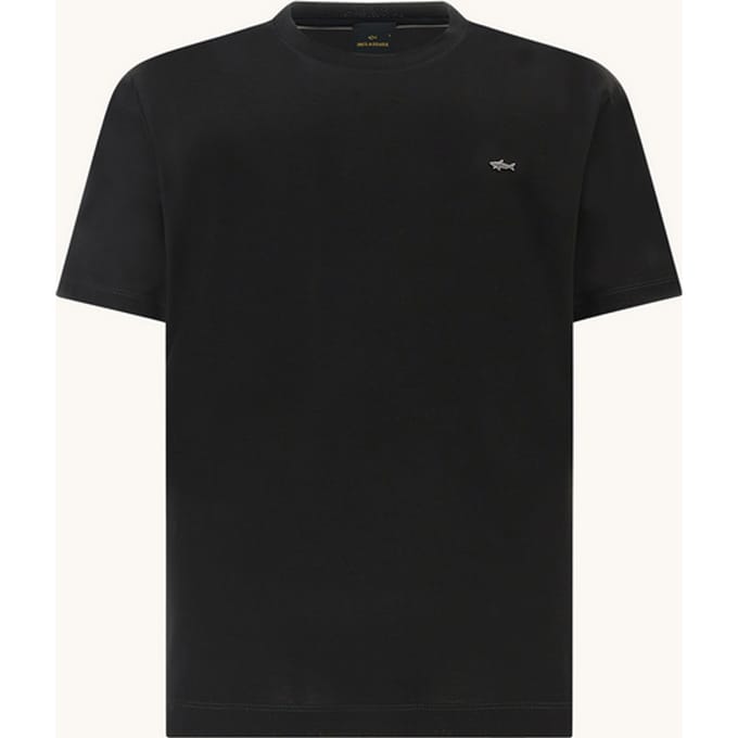 t-shirt in katoen jersey dubbel mercerised man zwart