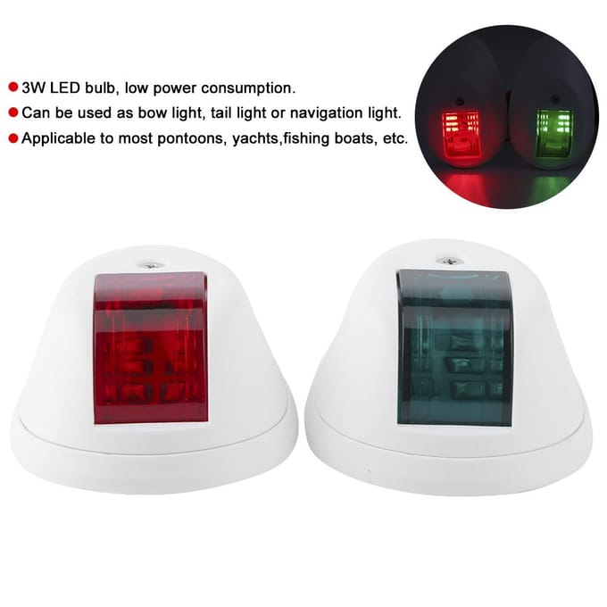 DC12V24V 3W LED Navigatieverlichting Signaallamp IP66 Waterdicht voor Marine Boot JachtWit wit