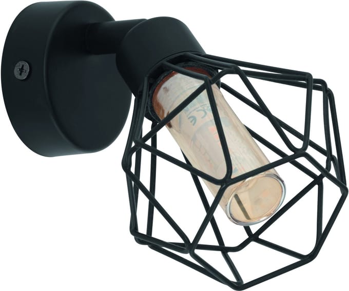 EDI light Zapata 1 Opbouwspot - 1 lichts - G9 - Staal|Glas - Zwart|Amber