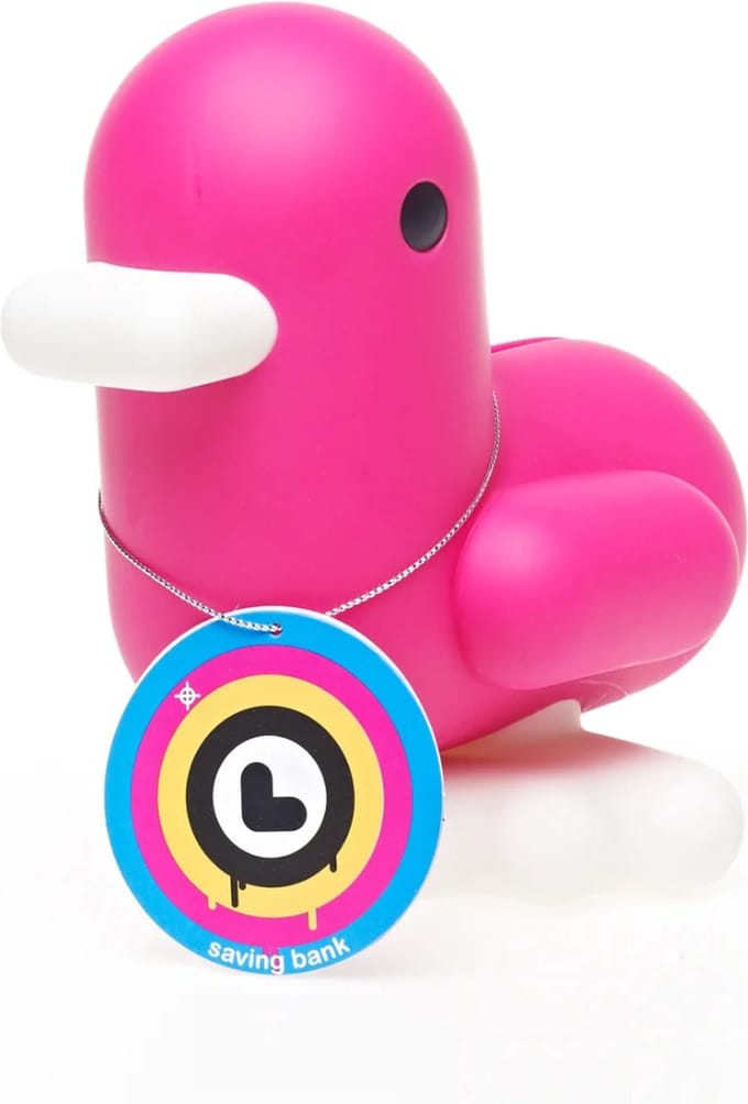Canar Spaarpot - Roze Eend - 16x16cm - Money Bank - CMYK Series - Magenta