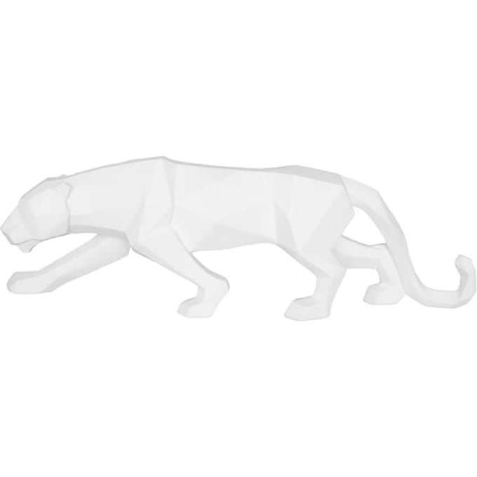 Present Time Ornament Origami Panther - Polyresin Mat Wit - 48x10,5x15cm - Scandinavisch - Polyresin