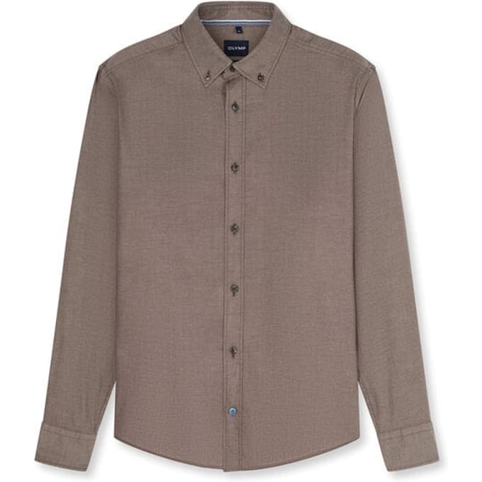 OLYMP Casual Overhemd, Regular Fit, Button-down, Bruin