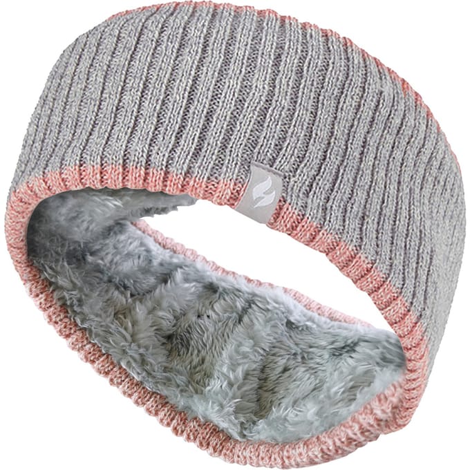 Dames fleece gevoerde thermo oorwarmer hoofdband - Geribbelde Wolk Grijs