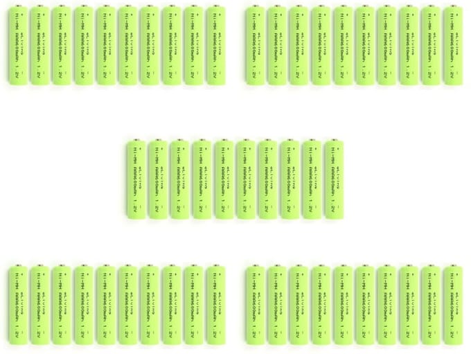 eLiving Oplaadbare AAA-batterijen. NiMH 1,2V 600mAh. 50 stuks