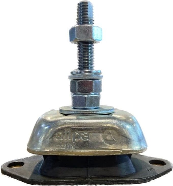 allpa Flexibele motorsteun 'Medium', 65° shore, stift M16, afm. 183x75x50mm, max. 280kg