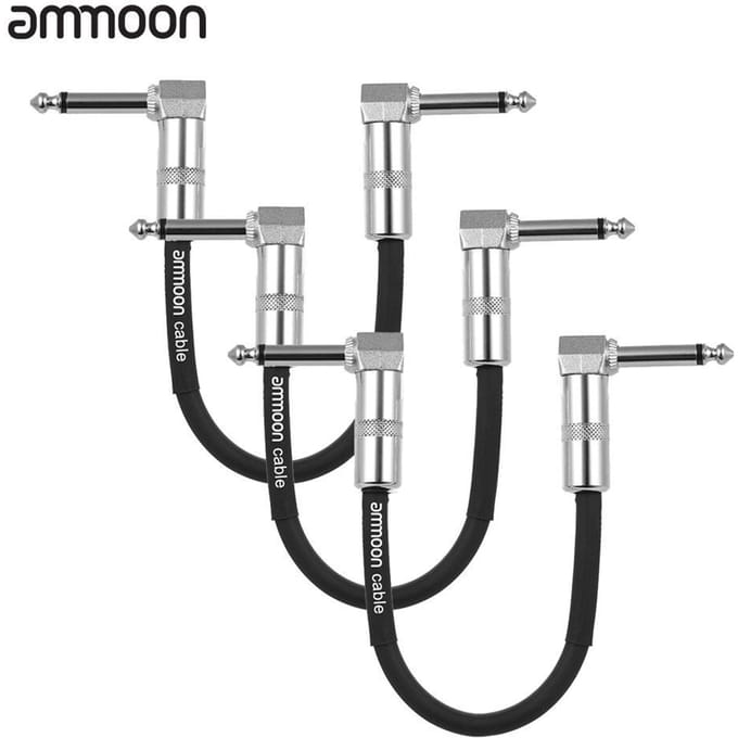 Hot 6 stuks 1.0ft 1/4'' Patchkabel voor Gitaar Effectpedaal PVC Omhulsel Cadeau 15cm 3pcs gray