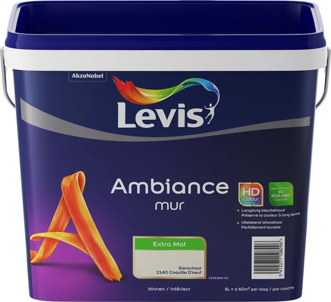 Levis - Ambiance Mur Extra Mat - Eierschaal - 5 L