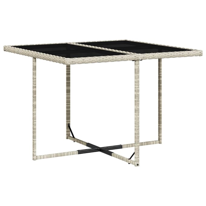 vidaXL - 9-delige - Tuinset - met - kussens - poly - rattan - lichtgrijs