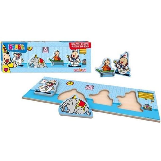 Studio 100 Bumba mini houten puzzel Dokter 30x10cm Houten puzzels