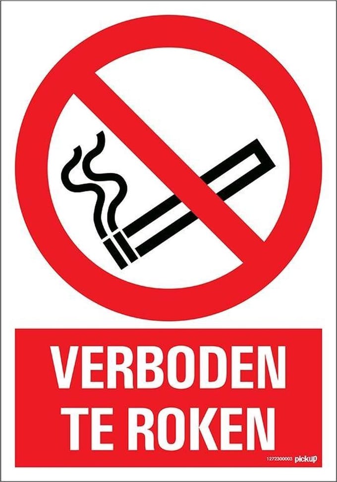 Pickup bord 23x33 cm Combinatie - Verboden te roken