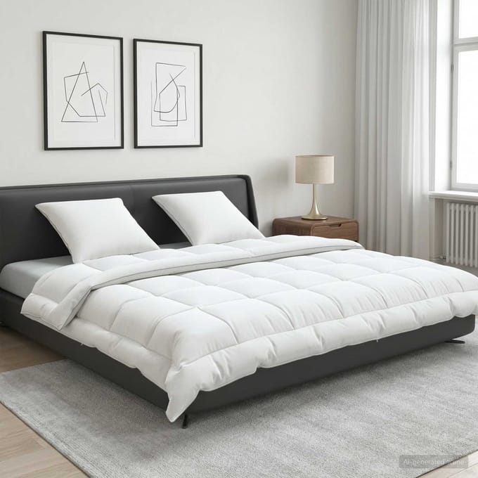 vidaXL - Dekbed - en - Kussen - Set - 3 - st - 200x220 - cm - Zomer - 200 - GSM - Wol - Wit
