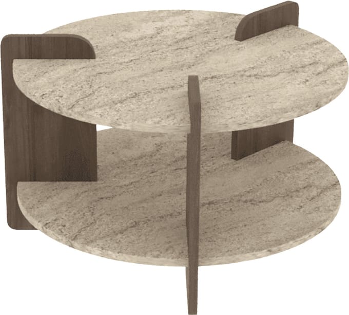 CALICOSY - Ronde salontafel met dubbel blad Ø70 cm - MILO