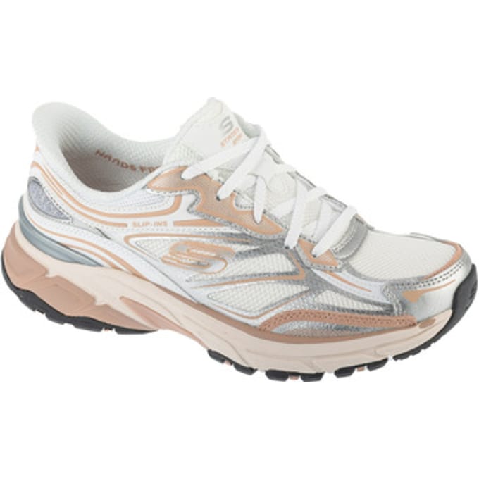 Skechers STAMINA SPORT Dames Instappers - Zilver / Wit / Roze