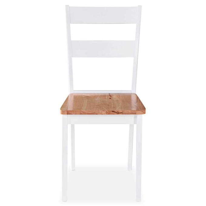 vidaXL - Eetkamerstoelen - 6 - st - massief - rubberwood - wit