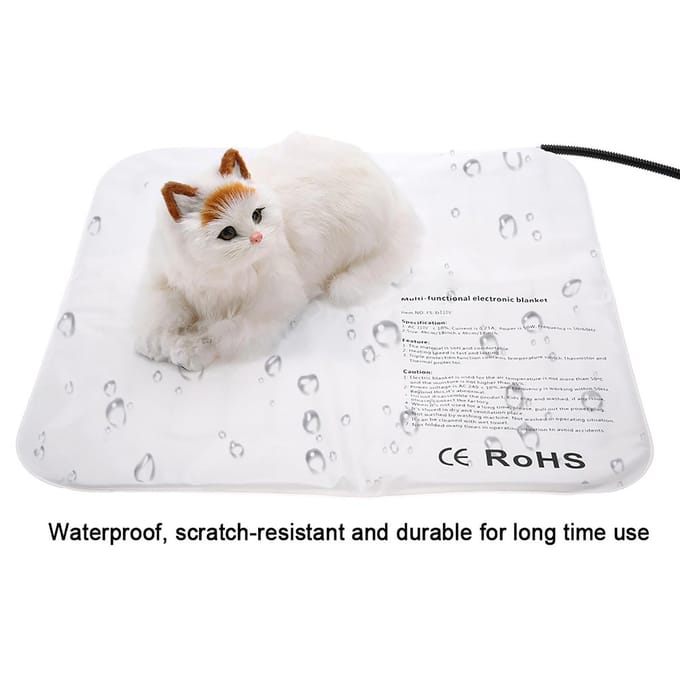 Waterdicht Krasbestendig Warmte Elektrische Deken voor Huisdier Hond Kat white