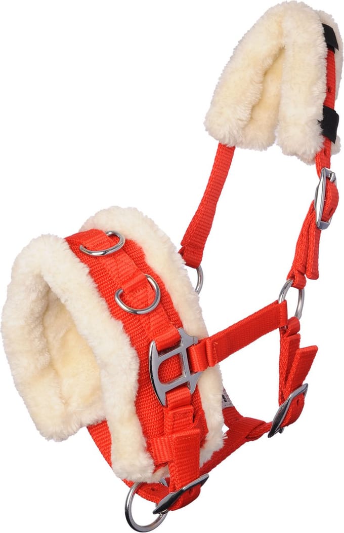 MHS Nylon Kaptoom met bont Shet Rood