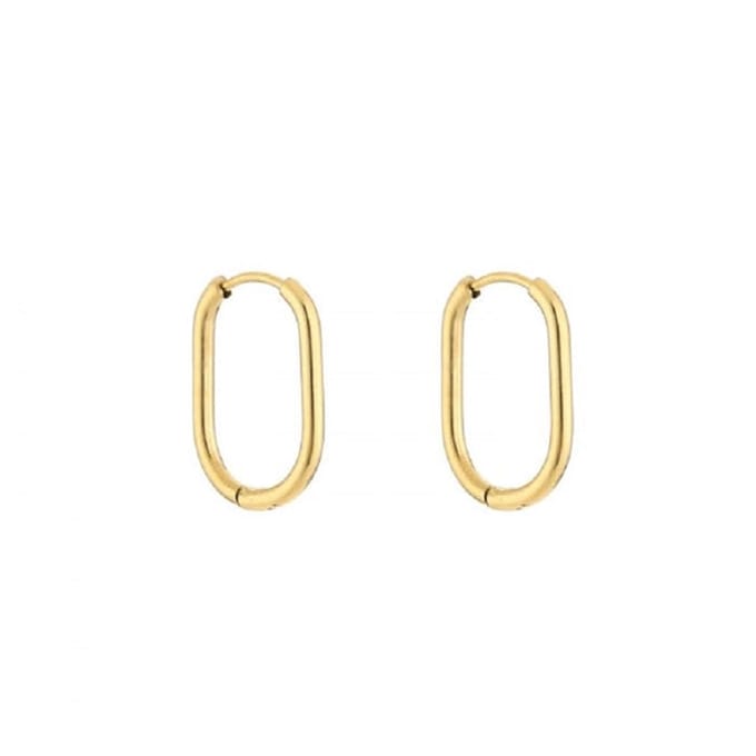 Bijoutheek Oorbel Hoop Ovaal Goud