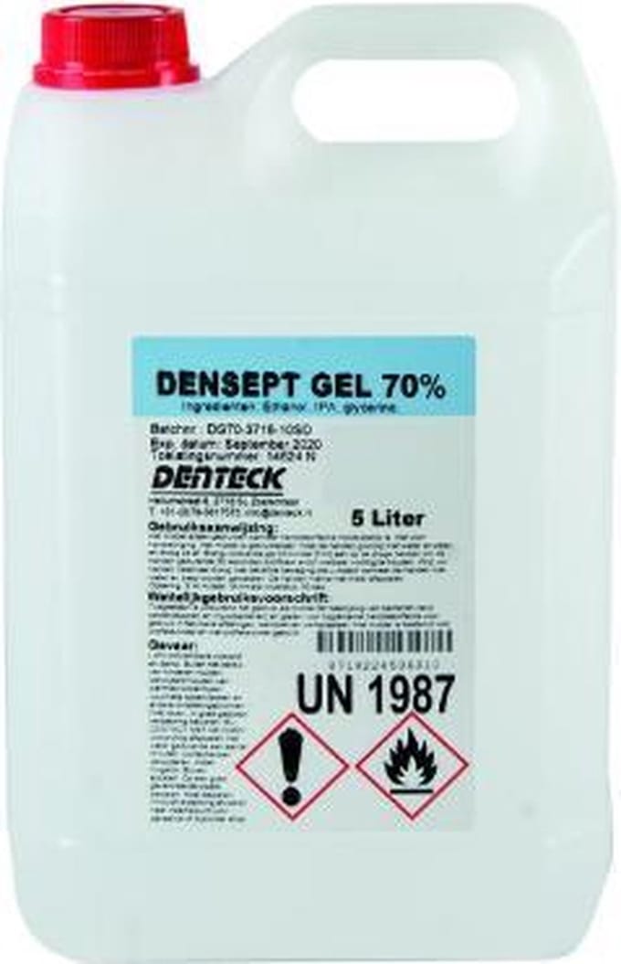 Denteck Densept Gel 70% - Desinfecterende handgel 5L navulling