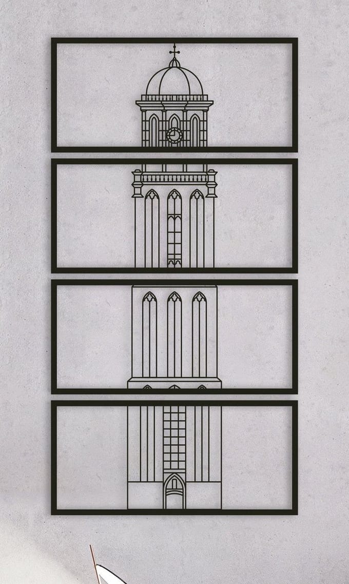 Wanddecoratie | Peperbus Zwolle - L (50x95cm)