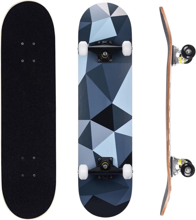 Compleet Skateboard voor Beginners: Duurzaam Double Kick Deck