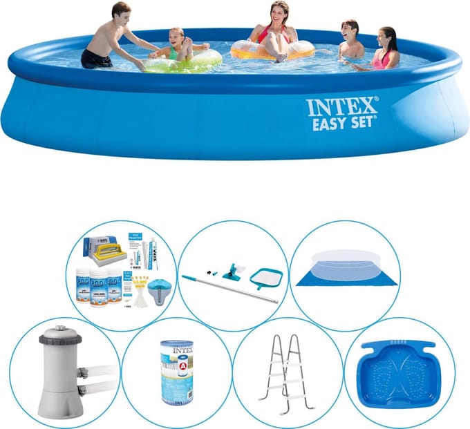 Alles in 1 Zwembad Pakket - 8-delig -  Easy Set Rond 457x84 cm