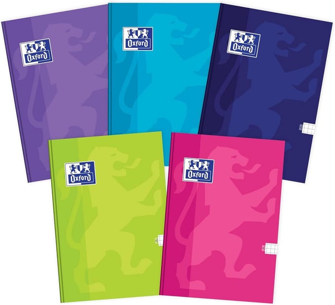 Multiverpakking A4 Ruitjes Schrijfblokken - 5 Stuks - 96 Vel - Diverse Kleuren