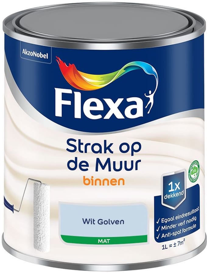 Flexa - Strak Op De Muur Binnen Mat - Wit Golven - Mengverf - 1 L