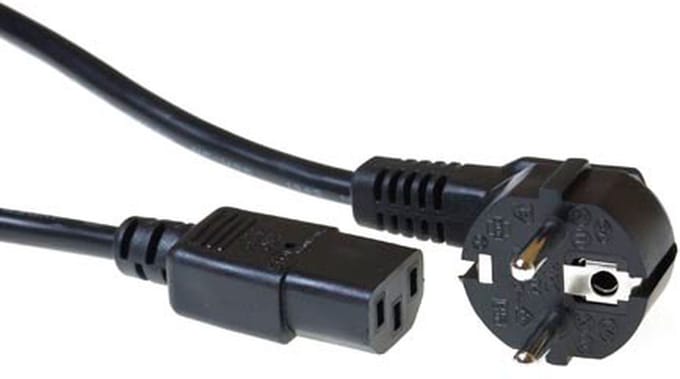 ACT Netsnoer Schuko CEE 7/7 male (haaks) - C13 IEC 60320 zwart 5 m AK5016