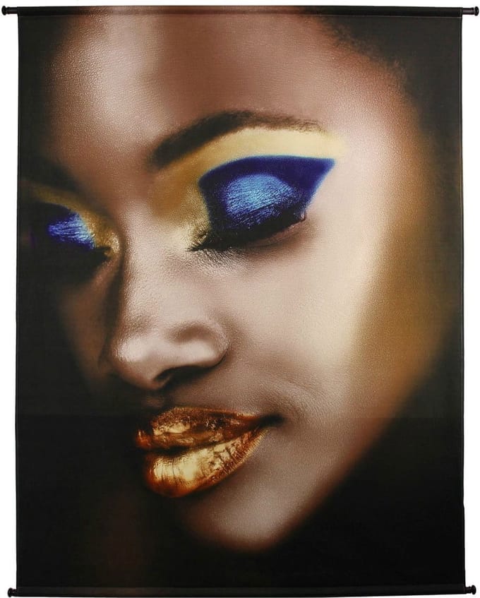 Wanddoek Lady Make-Up Velvet Goud 140 X 170