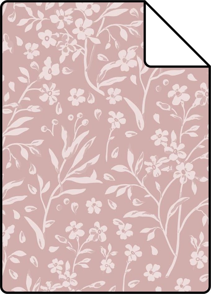 Proefstaal ESTAhome behang bloemetjes roze - 26.5 x 21 cm - 139884-S