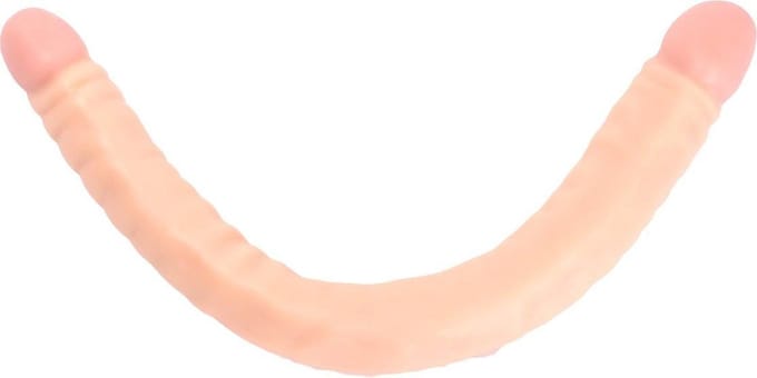 Kiotos Cox Dubbele Dildo 45 x 4,5 / 4,8 cm - beige