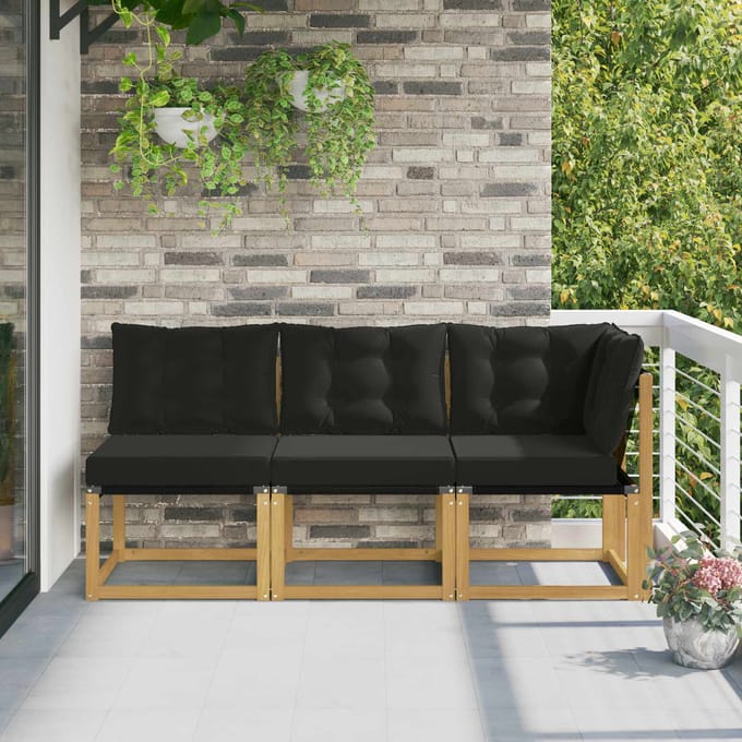 vidaXL - Outdoor - Midden- - en - Hoekbank - 3 - st - 3-zits