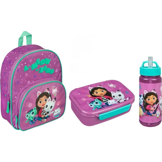 Gabby's Dollhouse schoolset; rugzak en lunchset