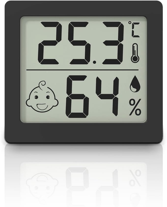 Ultradunne digitale thermometer en hygrometer voor binnen - 3,1 inch
