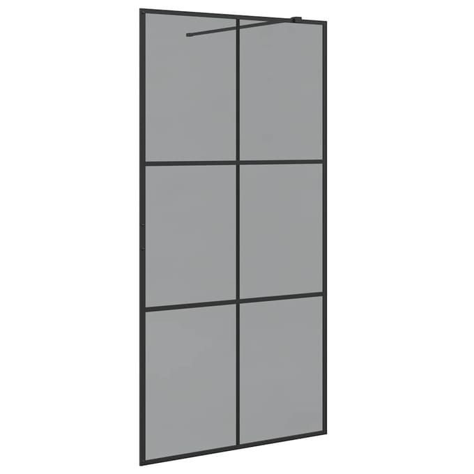 vidaXL - Inloopdouchewand - Zwart - 100 - x - 195 - cm - gehard - glas