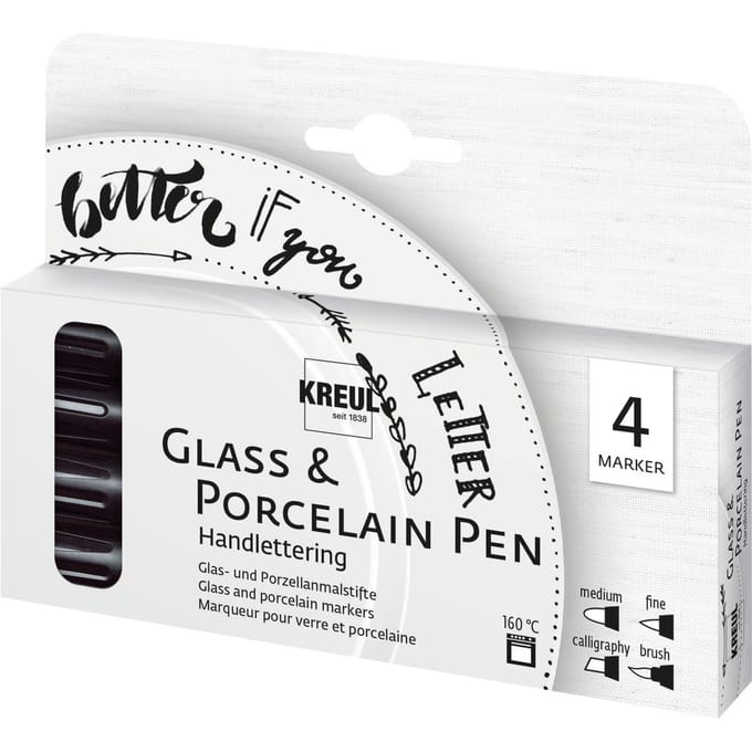Kreul porseleinstiften handlettering set 4 stuks