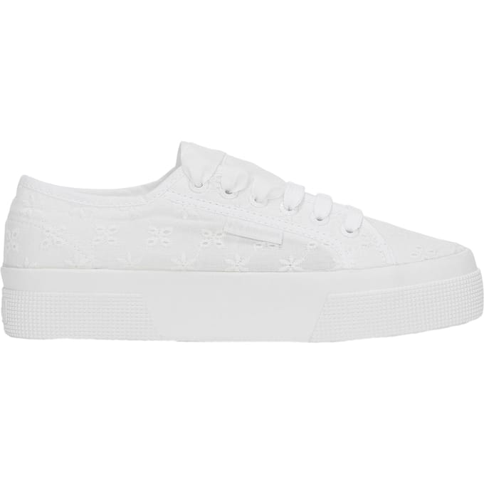 Superga Dames/Dames 2740 Sangallo Flower Trainers (Totaal Wit)