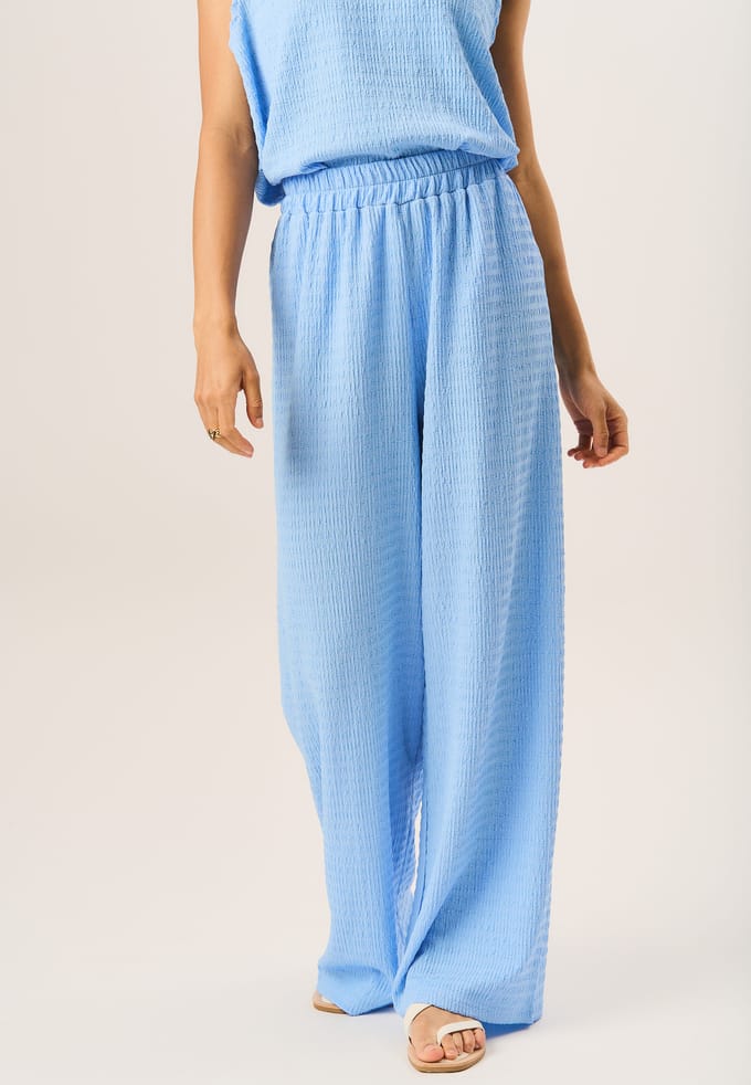 Trekbroek met getextureerde elastische taille