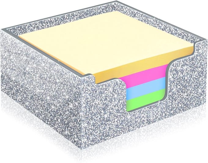 Glitter Acryl Sticky Note Houder voor Bureau - Dispenser voor Memo Pads