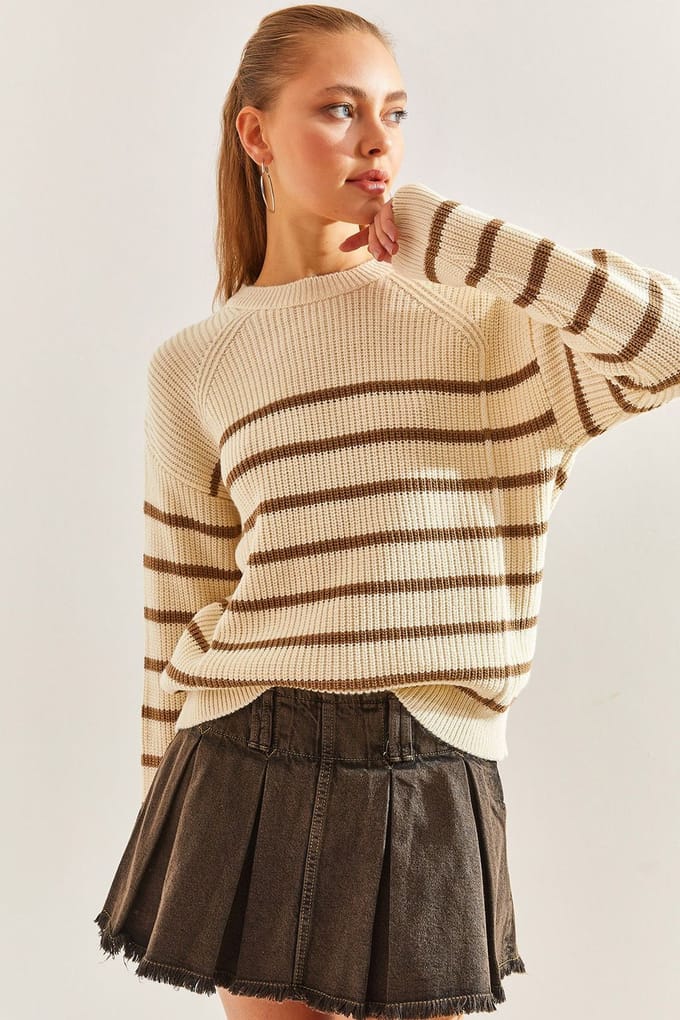 Gestreepte Crew Neck Trui