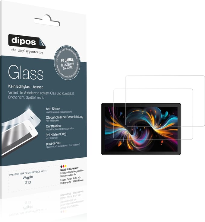 dipos – 2x Pantserfolie geschikt voor Wqplo G13 | 9H Screenprotector