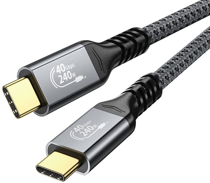 USB C Kabel 240W Snellader - USB C naar USB C kabel - 40Gbps - USB 4.0 - 8K Video - 2 Meter