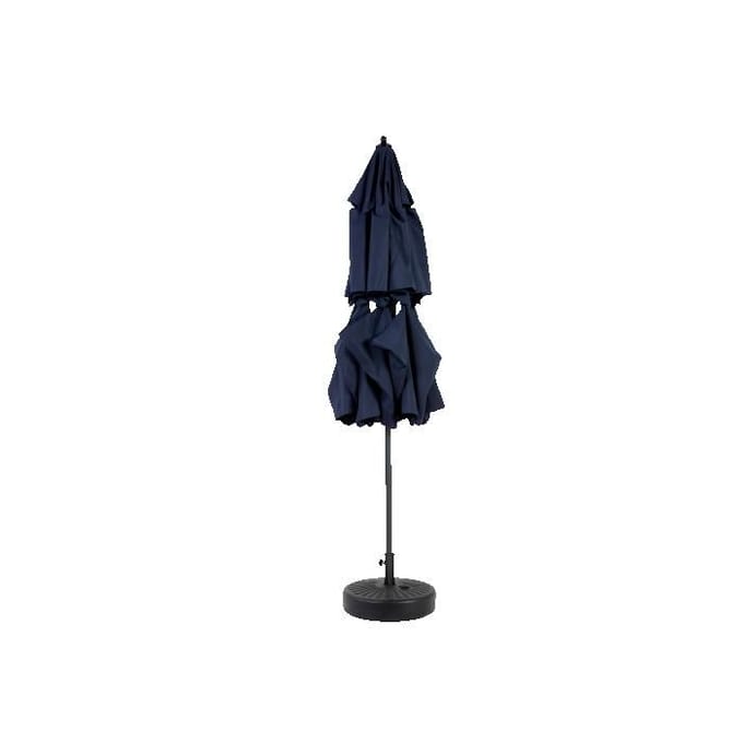 Parasol extérieur - MUVOE - Double face - Rectangulaire 4,5 m - Manivelle - Bleu marine bleu