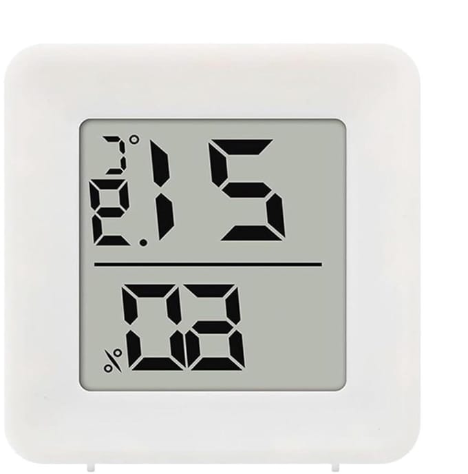Vochtmeter Temperatuur Sensor - Luchtvochtigheid Meter - Omgevingsbewaking Binnen - Real-time Data - 45 x 45 x 1 cm - Wit