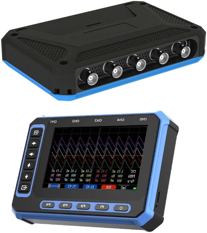 5 Channels Digital Oscilloscope USB + WiFi Portable Oscilloscope 3Msps Sampling Rate 4.3Inch Android PC（OS-5C+WIFI+5Probes）